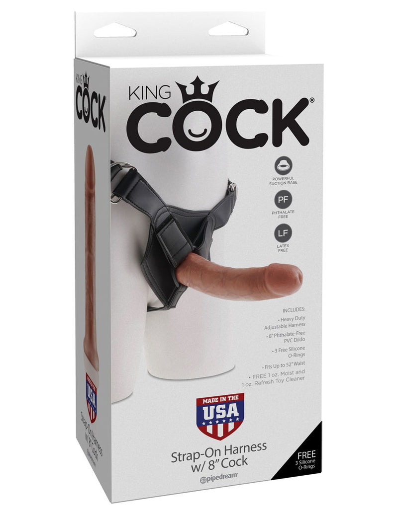 Get Ready to Ride with the Realistic King Cock Strap-On Harness and 8" Dildo!