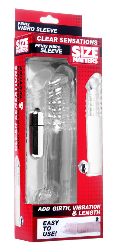 Clear Sensations Penis Extender Vibro Sleeve with Powerful Vibrations for Ultimate Sexual Satisfaction.