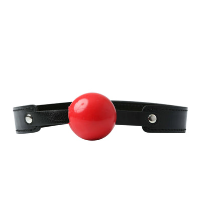 Red Rubber Ball Gag for Enhanced Bedroom Play and Control