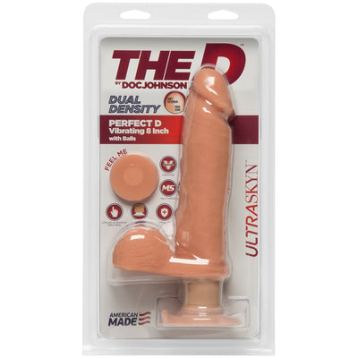 Ultimate Lifelike Vibrating Dildo with Suction Cup Base - The D by Doc Johnson, 8 Inches of Dual Density ULTRASKYN for Hands-Free Fun!
