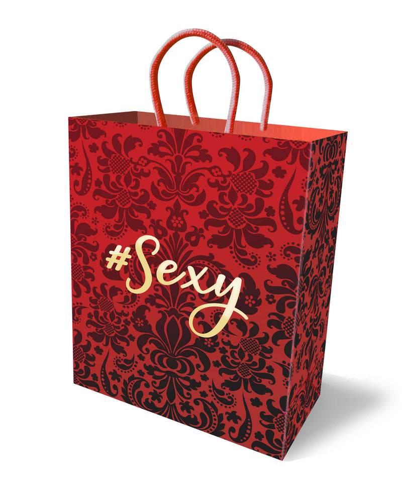 Flirty Floral Gift Bag for a Seductive Surprise: Thick Cardstock with Elegant Woven Handles. Stand Out and Impress Your Partner!