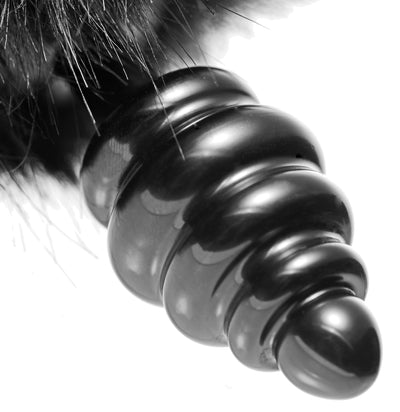 Fuzzy Black Tail Anal Plug for Wild and Playful Fun - Perfect for All Experience Levels!
