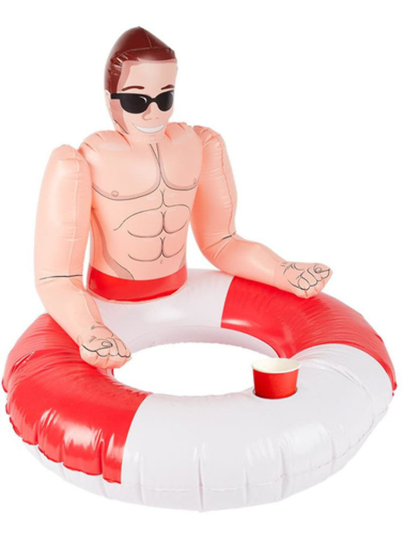 Turn Up the Heat with Our Inflatable Lifeguard Hunk Swim Ring - Perfect for Pool Parties and Gag Gifts!