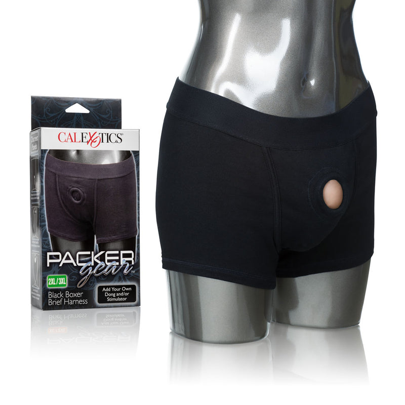 Packer Gear Black Boxer Harness for Comfortable and Sexy Strap-On Play