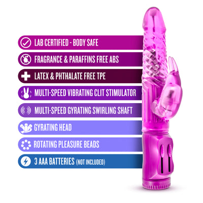 Beginner's Bunny Rabbit Vibrator - Gentle Fun with Spinning Beads and Shimmying Shaft