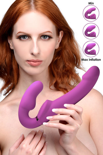 Urge Strapless Strap-On: Vibrating, Inflatable, and Hands-Free Pleasure for Couples!