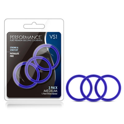 Pure Silicone Cock Rings for Longer Erections and Intense Orgasms - Set of 3 Medium-Sized Rings for Solo or Partner Play