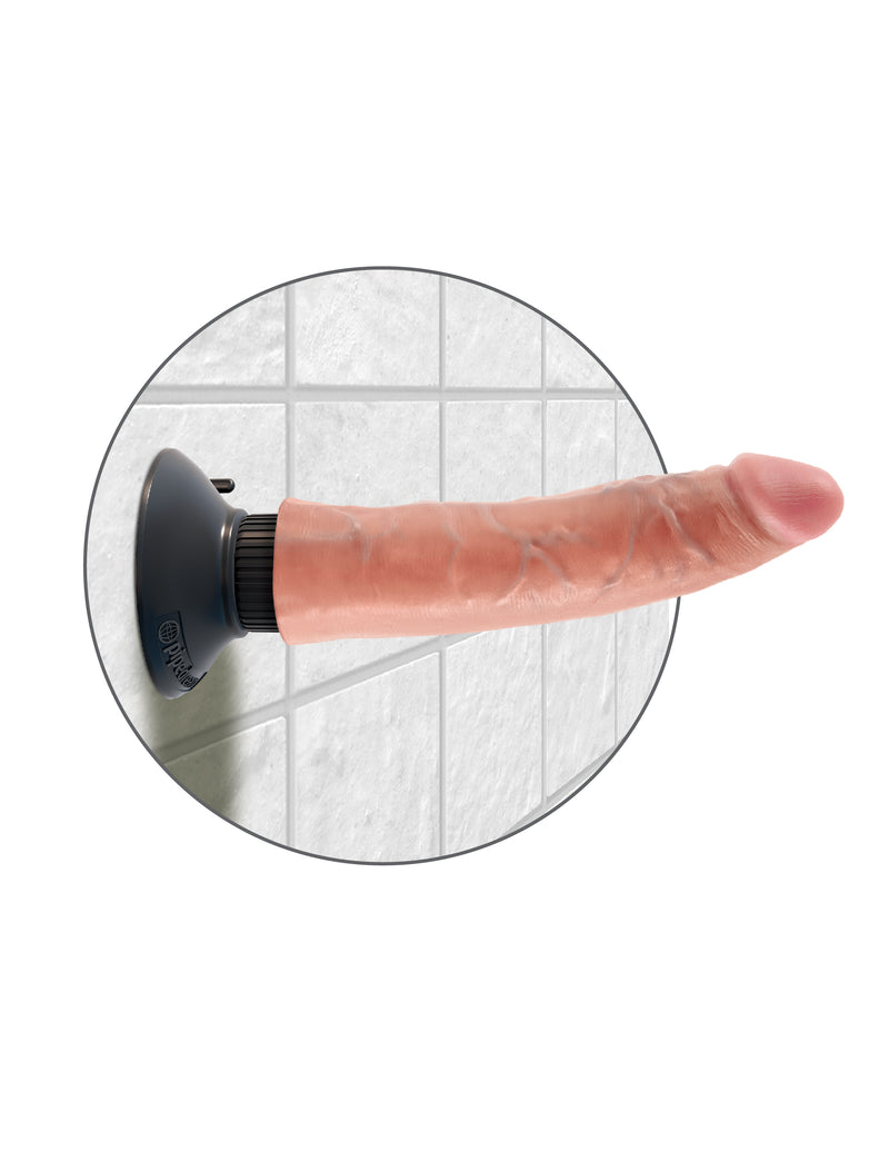 Realistic King Cock Vibrating Dildo with Suction Cup Base and Multi-Speed Options for Ultimate Pleasure and Solo or Partner Play.