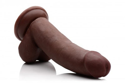 Realistic Dual-Layer Dildo with Suction Cup Base and Strap-On Compatibility for Hands-Free Pleasure - Made in USA!