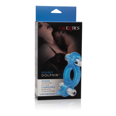 Opulent Blue Dolphin Cockring: Dual Vibrators, Clit-Stimulating Design, Hands-Free, Removable Stimulators, Top-Quality PVC.