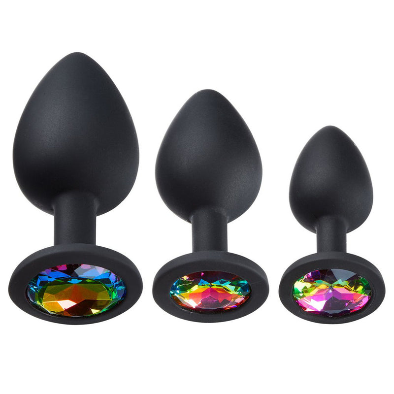 Rainbow Gem Silicone Anal Plug for Sparkling Backdoor Adventures