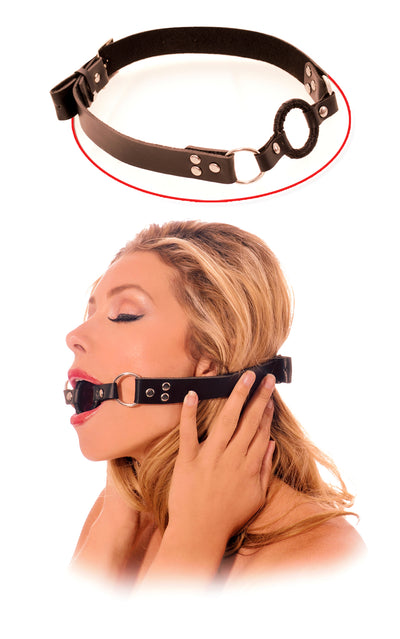 Satin-Covered Open Mouth Ball Gag with Adjustable Straps for Enhanced Bondage Play