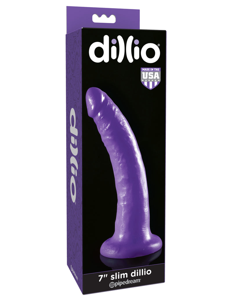 Pleasure on Point with Pipedreams Dillio Purple 7" Slim - Strong Suction Base and Phthalate-Free for Ultimate Satisfaction
