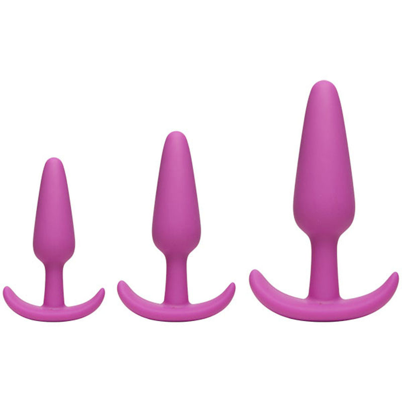 Premium Silicone Butt Plug Set for Beginners - Graduated Sizes for Training and Variety - Soft Velvet Touch Finish and Body-Safe Materials.