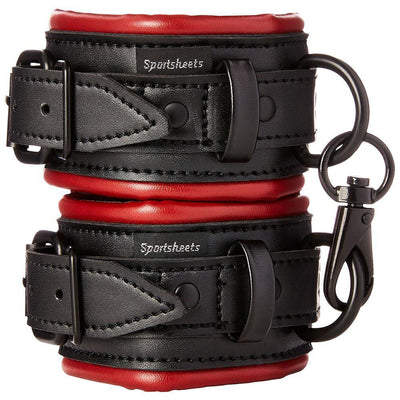 Red Hot Wrist Restraints: Vegan Leather Cuffs for Naughty Playtime!