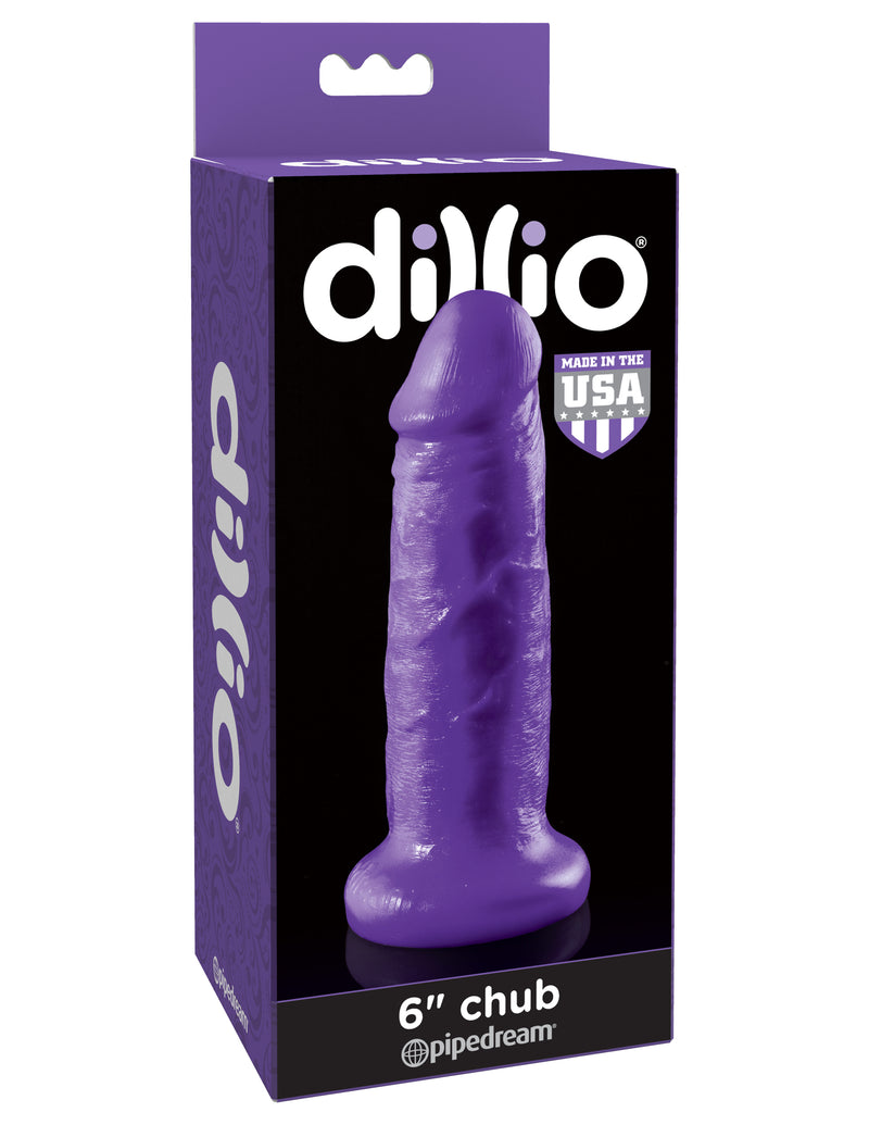Experience Ultimate Pleasure with Pipedreams Dillio Purple 6" Chub Dong - Hands-Free and Strap-On Compatible