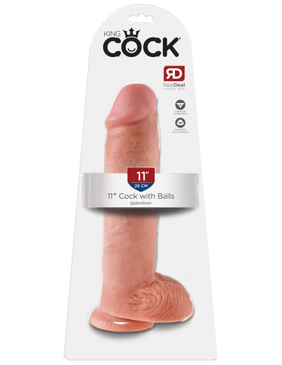 Realistic 11-Inch King Dong Dildo with Suction Cup Base and Waterproof Design for Ultimate Pleasure