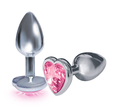 Heart Bejeweled Stainless Steel Butt Plug for Beginners - Add Sparkle to Your Sex Life!