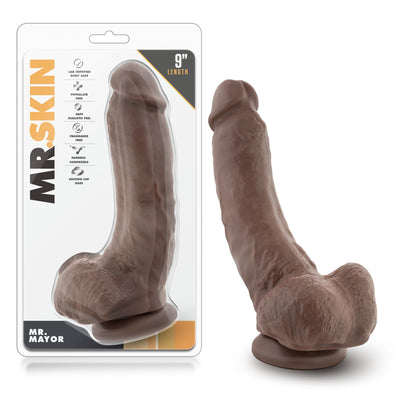 Realistic 9-Inch Dildo with Balls and Suction Cup Base for Hands-Free Pleasure and Strap-On Play - Body-Safe PVC Material for Safe and Satisfying Fun!
