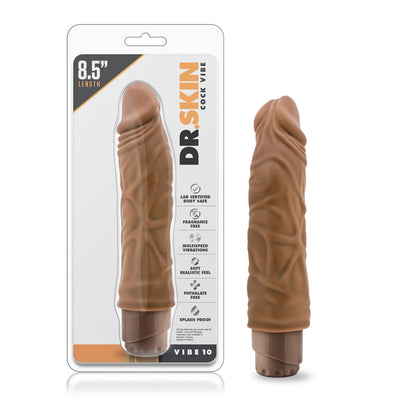 Get Ultimate Pleasure with Dr. Skin Cock Vibe 10 - Realistic 8.5 Inch Vibrating Dildo with Waterproof Design and Adjustable Intensity Dial