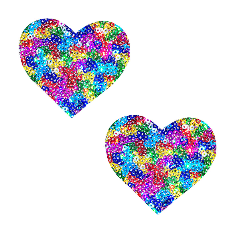 Multicolor Sparkle Mesh Sequin Nipztix for Any Occasion - Self-Adhering, Hypoallergenic, and Comfortable Pasties!