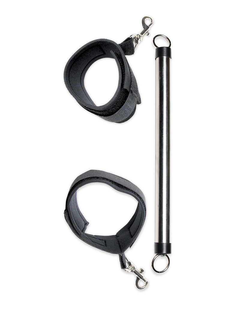 Beginner Metal Spreader Bar with Adjustable Ankle Cuffs for Ultimate Pleasure and Exploration.