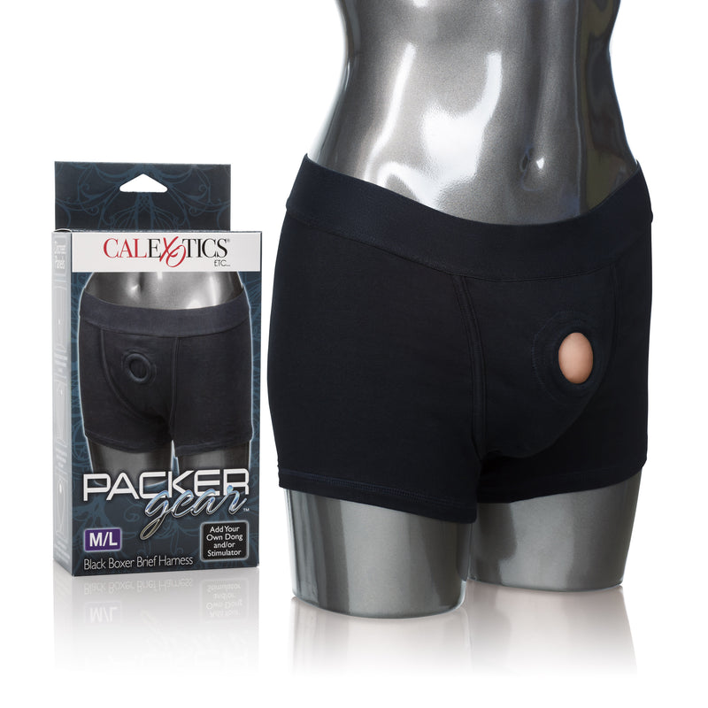 Spice up your intimate moments with our Discreet 2-Panel Harness Briefs - perfect for dual penetration and worry-free fun!
