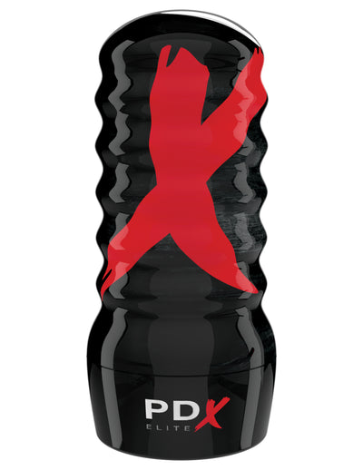 PDX Elite Air-Tight Stroker: Powerful Suction, Ribbed Exterior, Fanta Flesh Interior, Waterproof, Lifelike Experience.