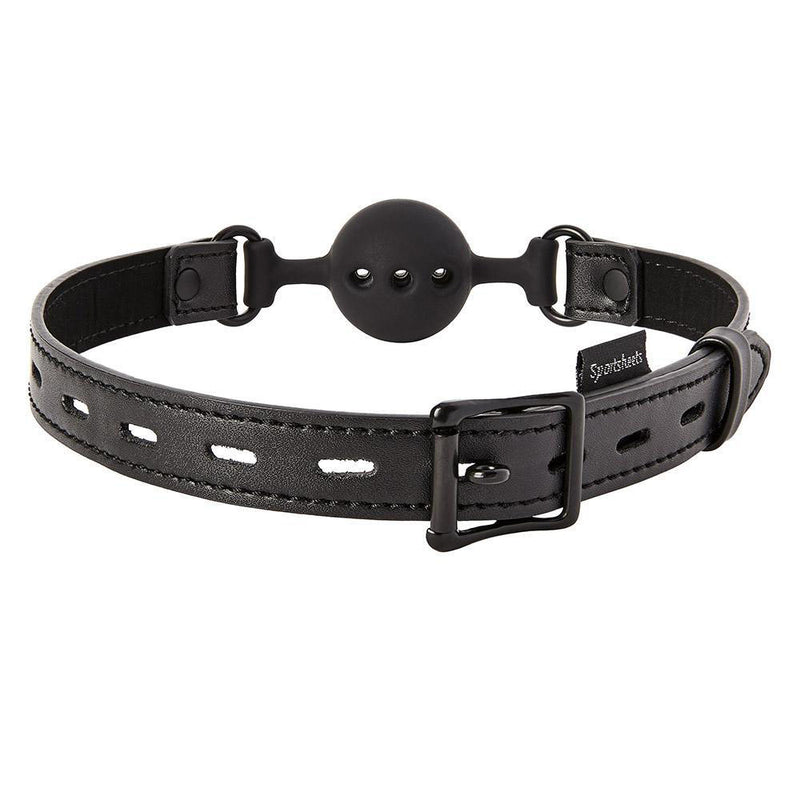 Breathable Ball Gag with Locking Buckle for Sensual Submission and Control.