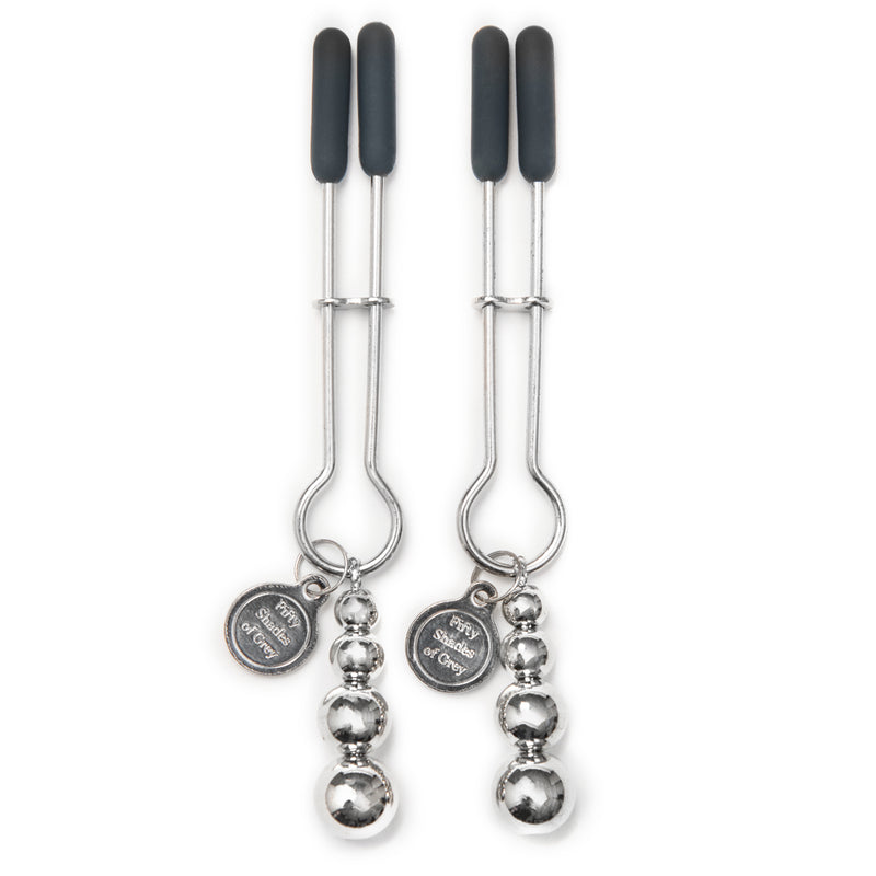 Adjustable Nipple Clamps with Weights for Heightened Sensations and Erotic Responses - Fifty Shades of Grey