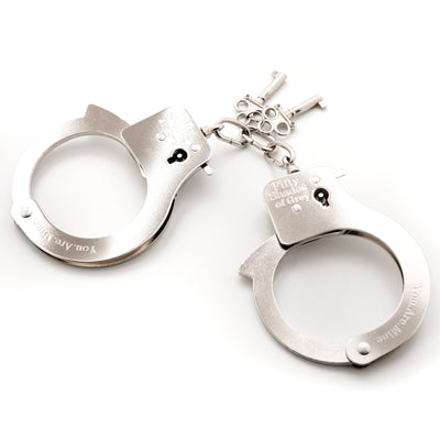 50 Shades Metal Handcuffs - Adjustable Restraints for Naughty Fun with Quick Release Lever
