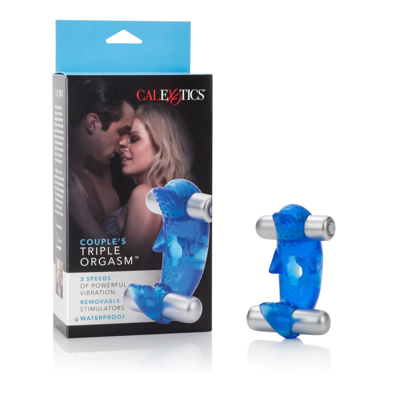 Couples Triple Orgasm Cockring with Dual Bullets and Waterproof Design for Intense Shared Pleasure