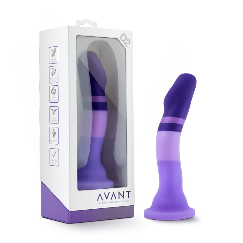 Avant D2 Purple Rain: Handcrafted Silicone Toy with Suction Cup Base for Hands-Free Pleasure and Strap-On Compatibility.