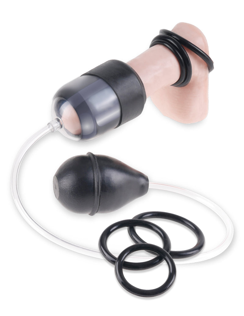 Suck N Stroke Head Pump with Silicone Cockrings and Love Mask - The Ultimate Blowjob Simulator for Mind-Blowing Sensations!