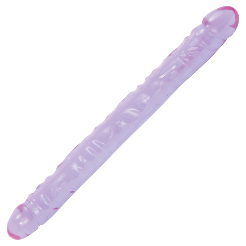 Double Your Pleasure with the Crystal Jellies 17.5" Double Dong - Made in the USA with Body-Safe Material!