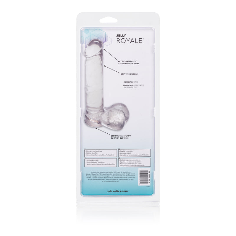 Get Hands-Free Pleasure with the Jelly Royale Suction Cup Dong - 7.25 Inches of Realistic Fun!