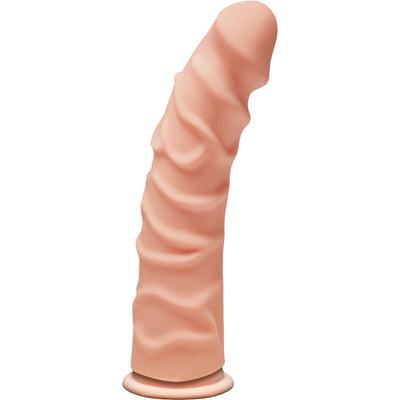 ULTRASKYN pleasure: The Ragin D 8 Inch Dildo with Suction Cup Base and Realistic Texture.