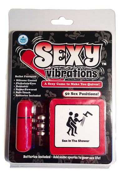 Naughty Vibrations - Playful Game with 25 Foreplay Activities and 25 Sex Positions, Includes Mini Bullet for Ultimate Satisfaction